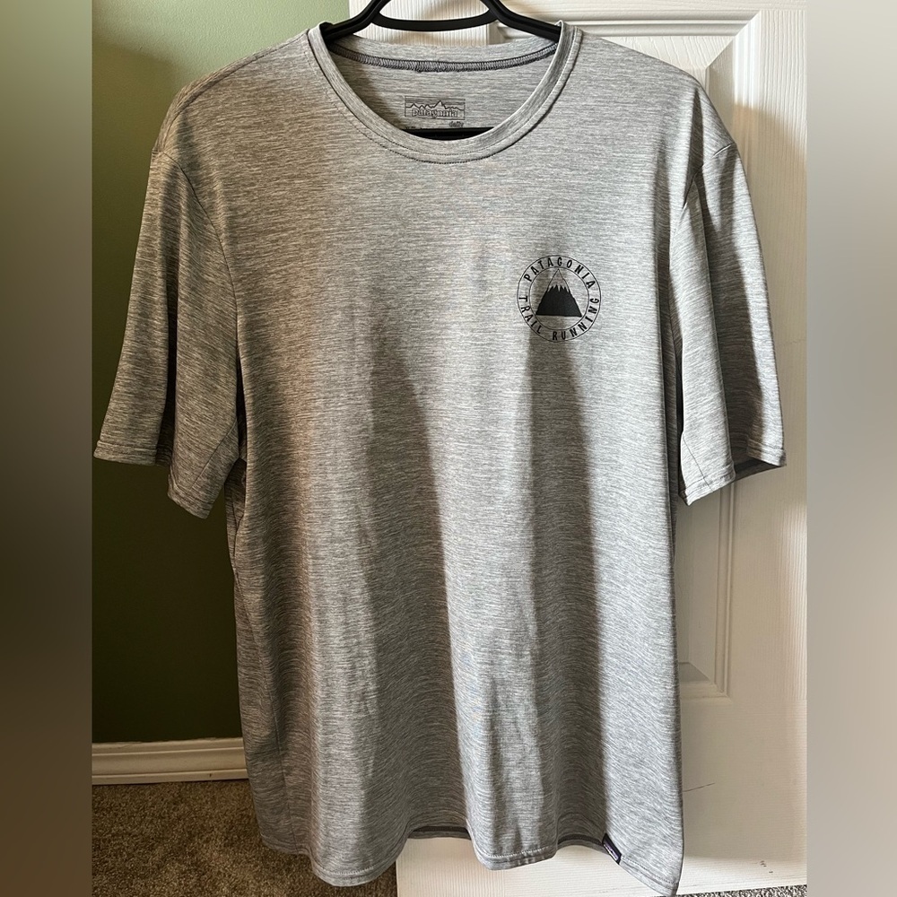 Patagonia Heather Gray Short Sleeve Logo Tee